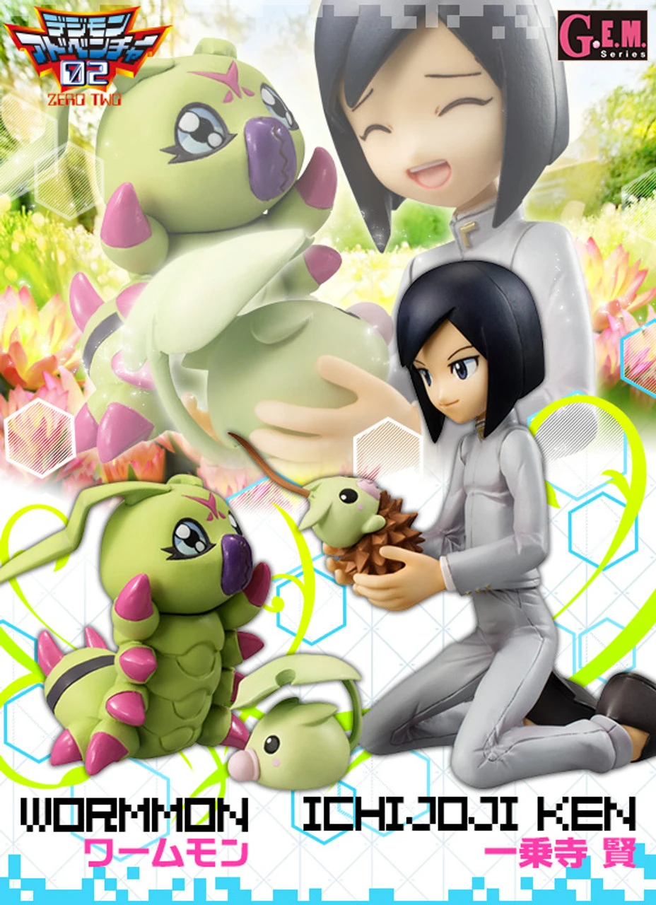 G.E.M.Digimon Adventure 02 Ichijoji Ken & Wormmon PVC Figure By MegaHouse